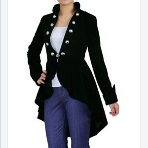 Flocking Velvet Asymmetrical Jacket